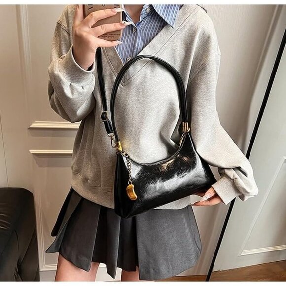 Women's Small Vintage Retro Shoulder Purse Handbags Underarm Bag with 2 Straps - Picture 5 of 7